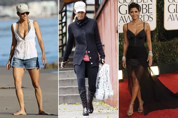 La actriz Halle Berry, con look playero, urbano-canchero y en la entrega de los Globos de Oro