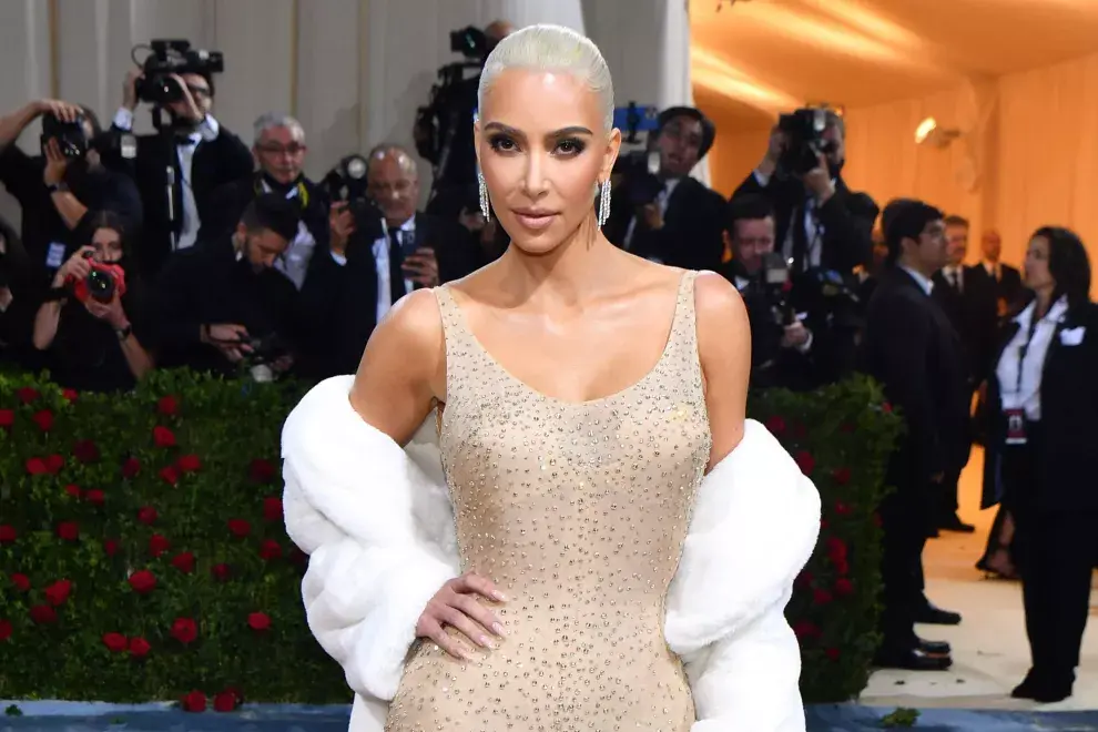 Kim Kardashian con el icónico vestido de Marilyn Monroe