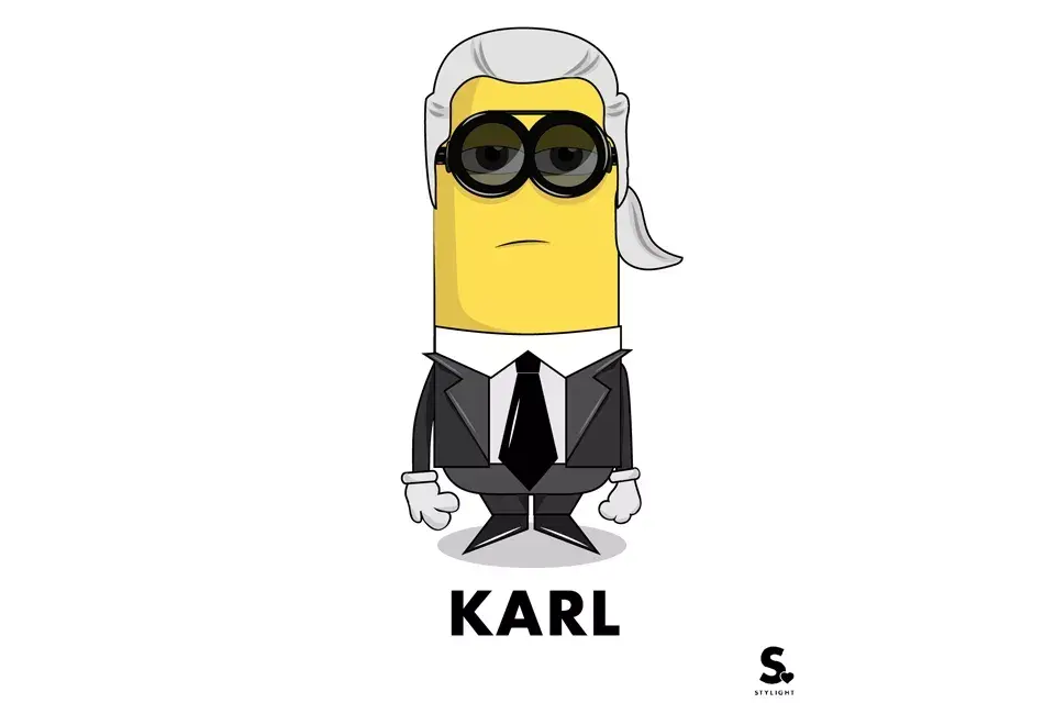 Karl Lagerfeld, con su característico pelo blanco y gafas oscuras