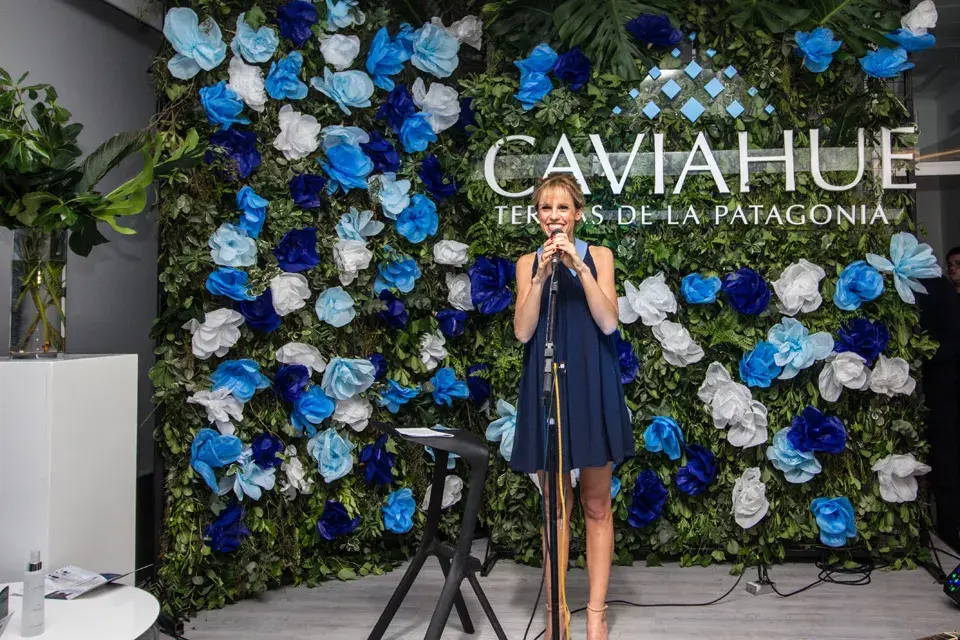 ¡Amamos el vestido que Mariana Fabbiani eligió para el evento de cremas Caviahue!