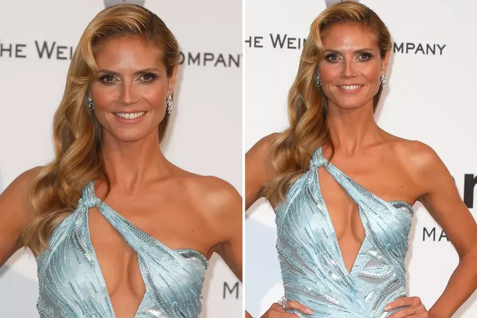 Heidi Klum, ¡otra más con el pelo hacia un costado y muchas ondas!