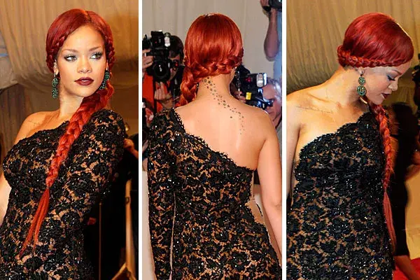 Rihanna, con un look llamativo: un peinado con trenzas y el pelo bien colorado. ¿Te animás a copiarlo?