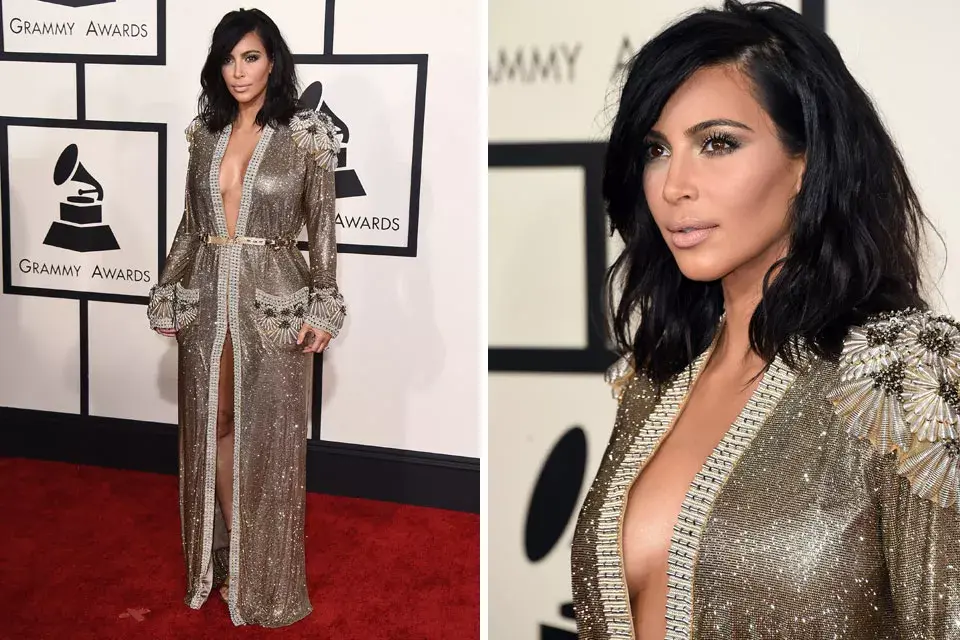 Kim Kardashian asistió a los Grammys con un look de Jean Paul Gaultier Alta Costura; ¿Qué te parece? ¿Te gusta?