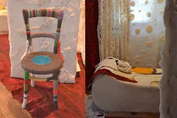 Distintas y originales propuestas de deco creadas con fieltro, en el espacio de Fieltro Patagonia by Evelyn Bendjeskov