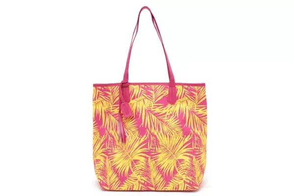 Bolso estampado fucsia y amarillo (Top 3, $155)