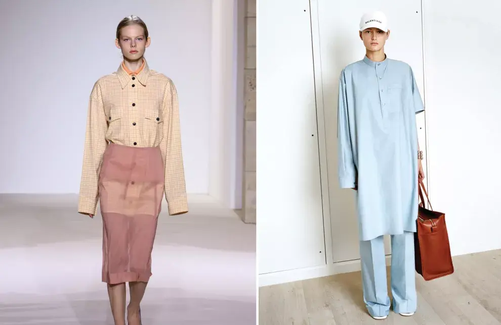 Victoria Beckham, a cuadros y con bolsillos; y Balenciaga, con mangas irregulares y cuello Mao
