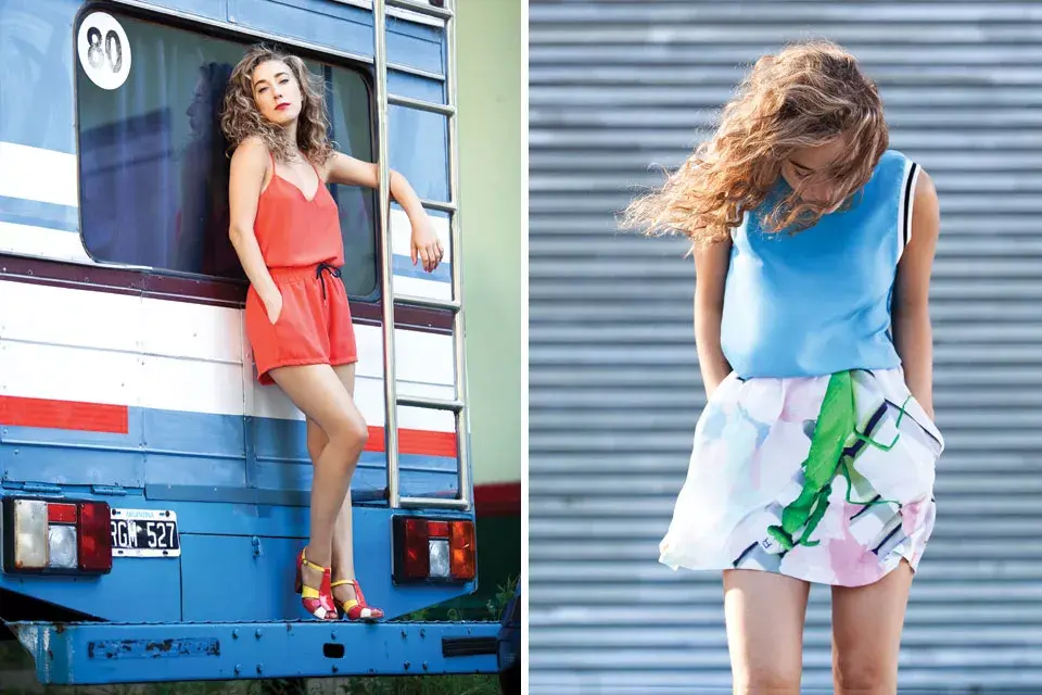 Musculosa con espalda deportiva (Nous, $980), shorts (Nous, $780), sandalias (Josefina Ferroni, $2450)