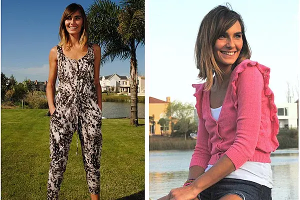 Vivi eligió dos looks diferentes: un enterito con estampa animal print, bien trendy y shorts con remera y saquito romántico con muchos volados