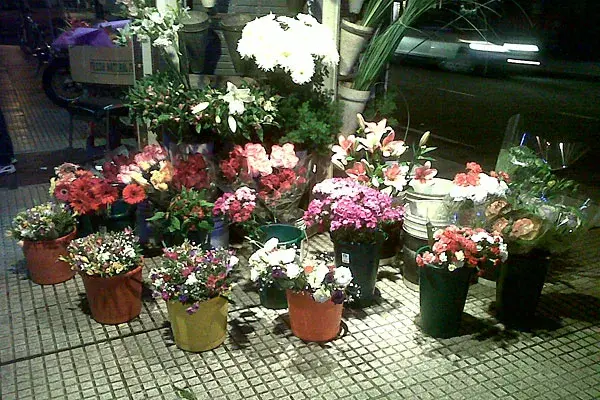 El puesto de flores