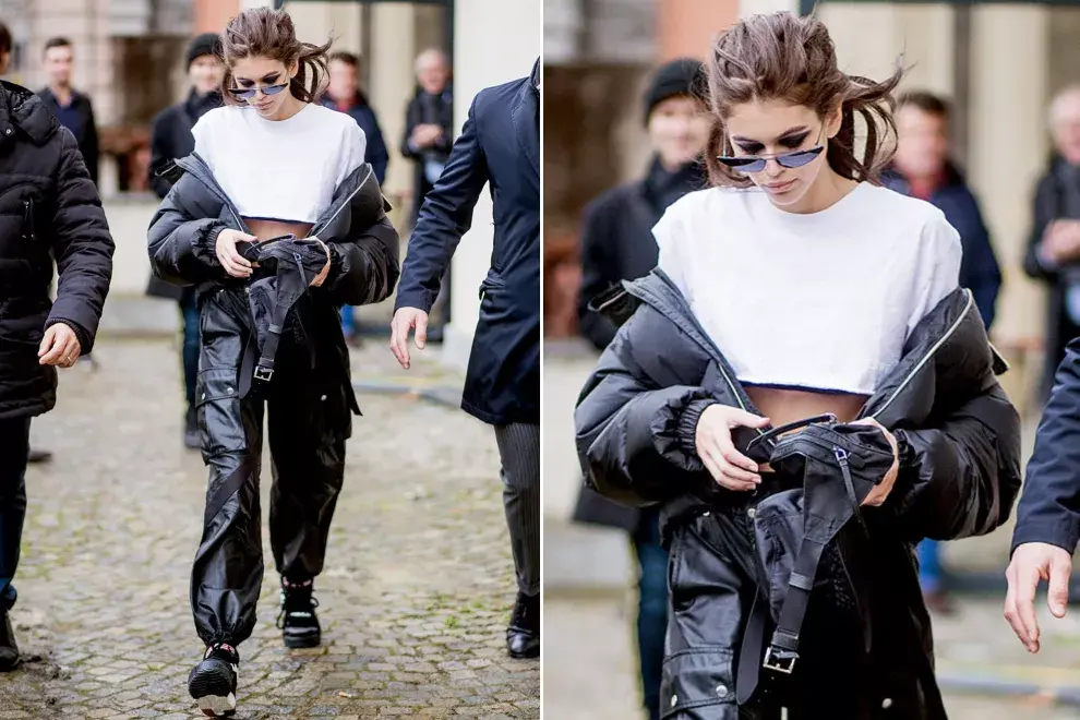 Kaia Gerber en la previa del desfile de Max Mara