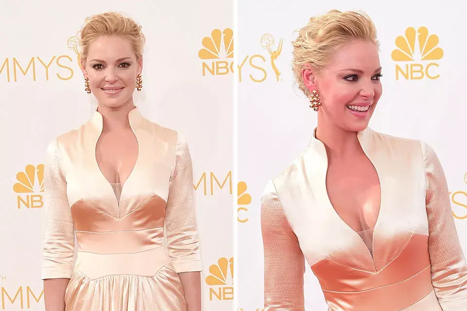 Con el pelo cortísimo, Katherine Heigl se peinó hacia atrás