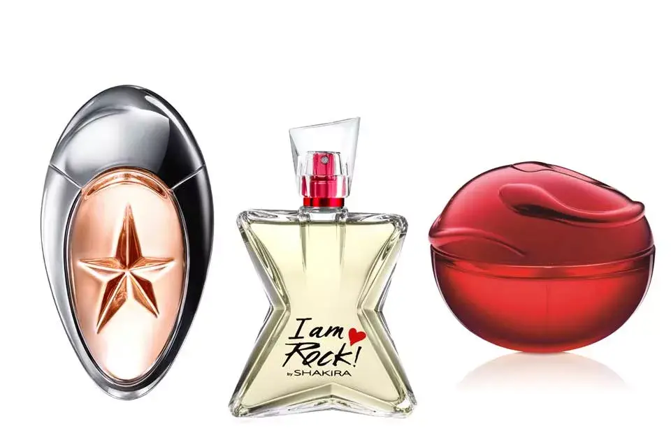 (Angel Muse, de Mugler EDP 50mL, $1900) / (I' am rock, de Shakira EDT 80mL, $430) / (Be tempted, de DKNY EDP 100mL, $2190)