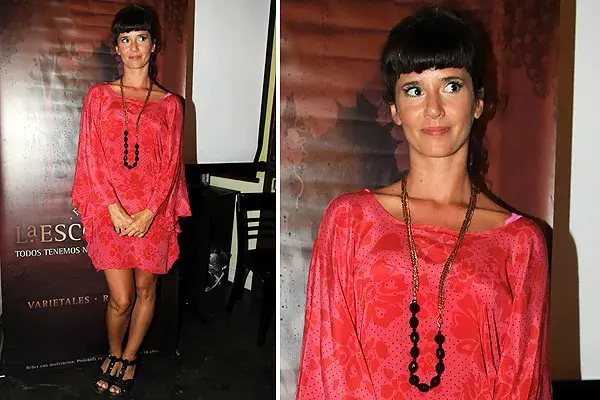 Griselda Siciliani eligió un vestido túnica en color madreselva para la presentación de Los Unicos en la Finca La Escondida