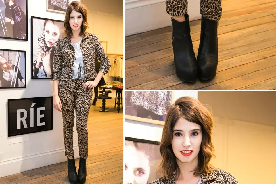 Agustina Córdova fue a conocer la nueva colección de Ríe. ¿Qué opinás de su conjunto en animal print?