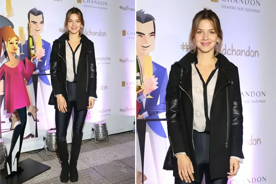 Marcela Kloosterboer estuvo en el evento del Día del Amigo organizado por Chandon. Nos encantan sus calzas, que le quedan a la perfección, y ese tapadito largo ideal para las noches invernales