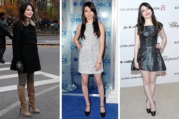 Miranda Cosgrove optó por un tapado, guantes y botas altísimas para un día muy frío; de noche, vestidos cortos que marcan la cintura. El peinado, siempre natural