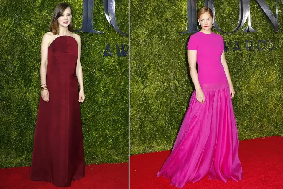 Carey Mulligan y Ruth Wilson optaron por colores plenos en vestidos largos y amplios. Carey, de Balenciaga, y Ruth, de Ralph Lauren