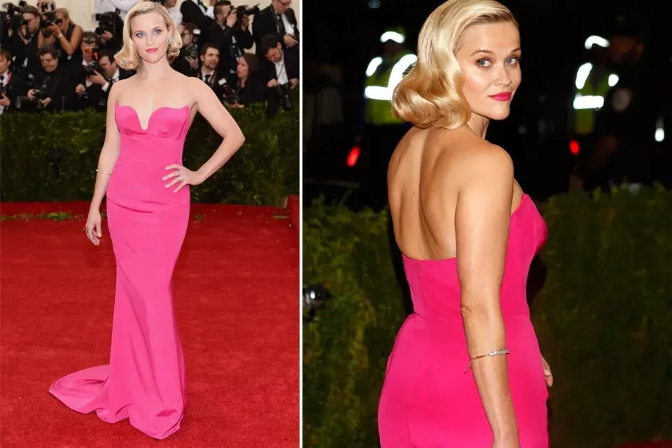 El rosa es uno de los colores preferido de Reese Witherspoon, por eso eligió este vestido de Stella McCartney