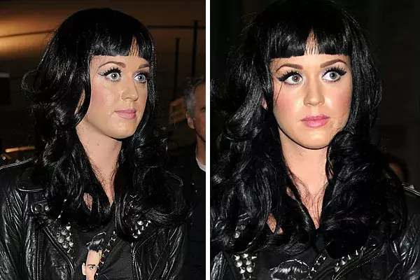 Katy Perry, con un flequillo muy recto, por arriba de las cejas