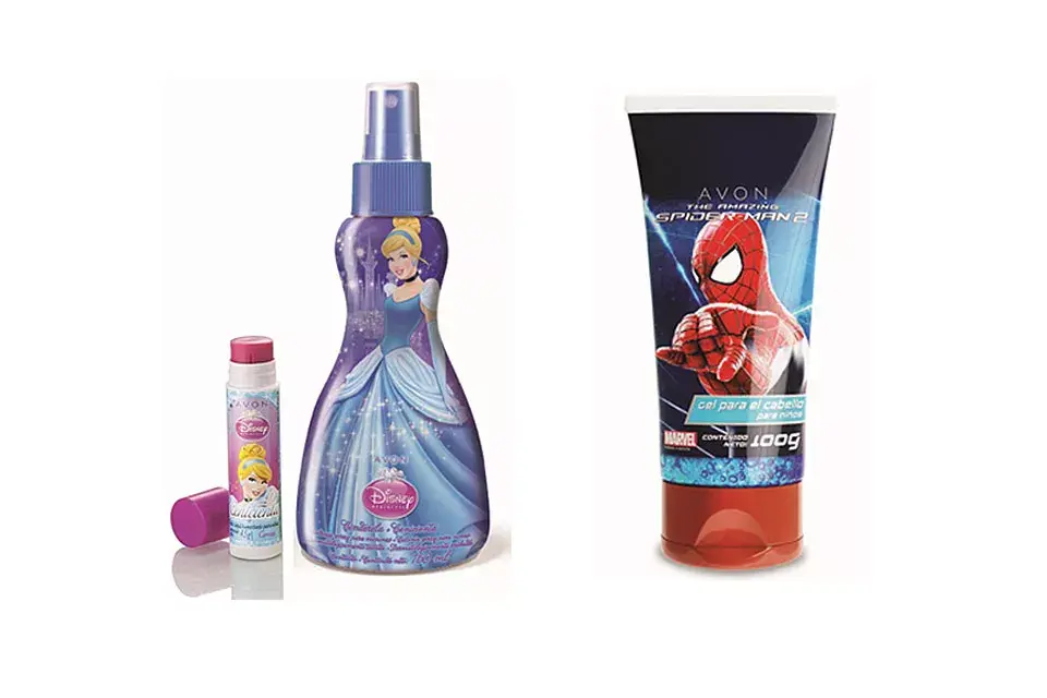 Para los más coquetos: set de colonia y brillo labial humectante de Princesas (Avon, $129) y gel para el pelo de Spiderman (Avon, $59,99)