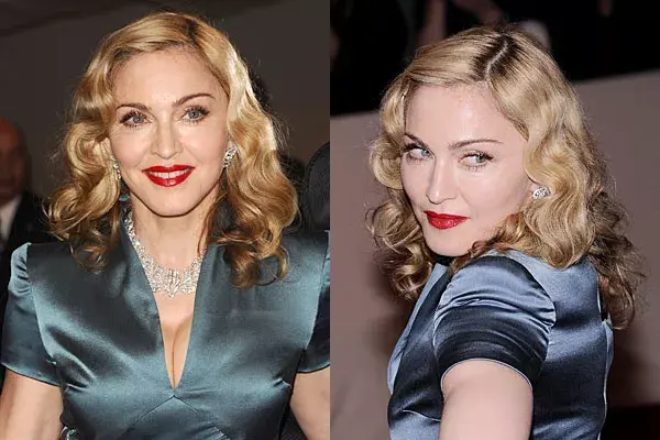 Siempre rubia, Madonna optó por un look natural con ondas y raya al costado