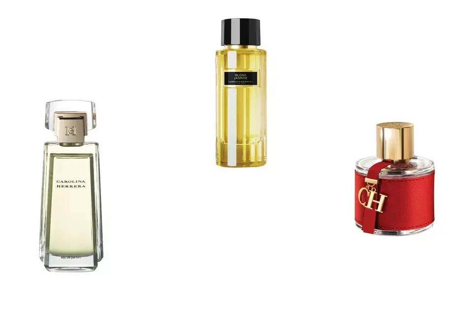 A la izquierda: Carolina Herrera EDP ($2050); en el centro, BLonde Jasmine; a la derecha, CH EDT ($2200)