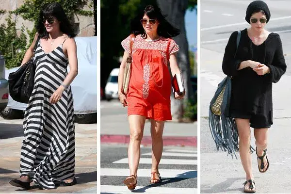 Selma Blair, con soleros largos o vestidos cortos, pasea su panza por las calles de Los Angeles