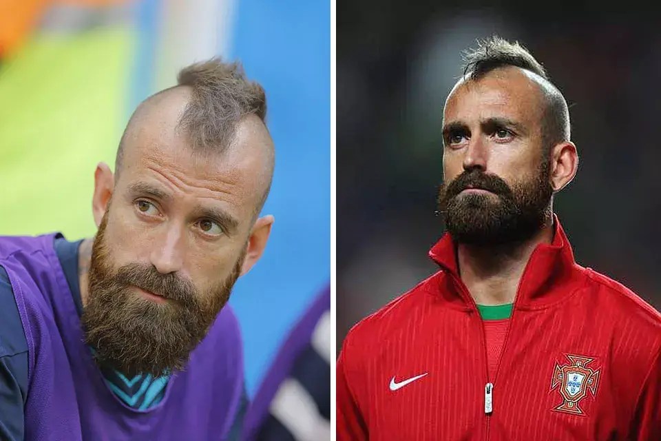 Raul Meireles, compañero de Ronaldo, con un look muy particular