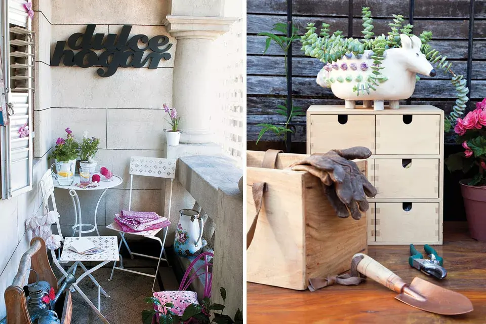 Con un marco arquitectónico de los años 30, la dueña de casa optó por generar un ambiente romántico que demuestra que hasta el balcón más angosto puede tener una impronta personal