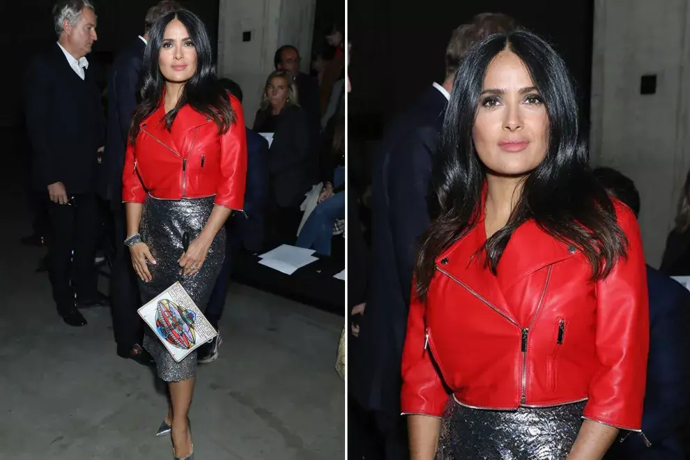 Salma Hayek en el desfile de Christopher Kane en Paris