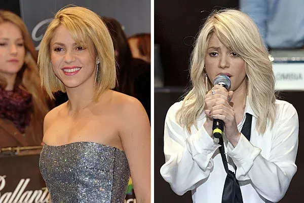 Shakira, cuando usaba el pelo corto y ahora, más largo y súper rubio