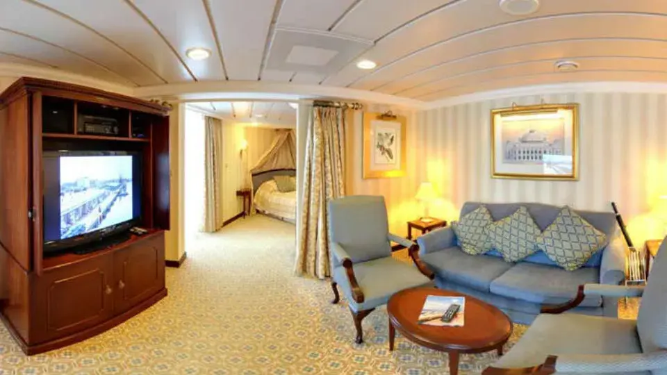 Vista panorámica de una las cabinas en suite