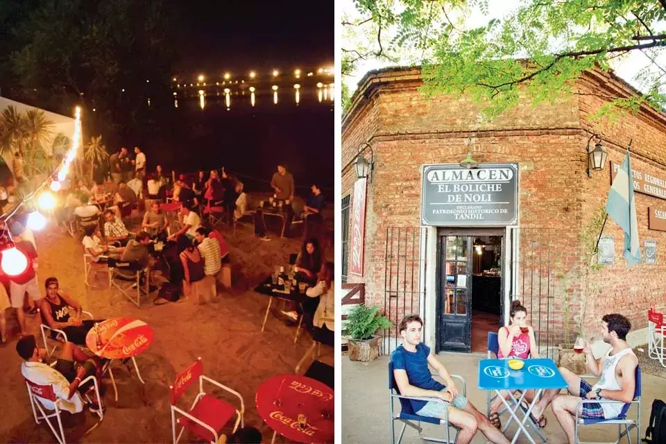 Izquierda: Cabaña Beach. Derecha: Almacén El Boliche de Noli