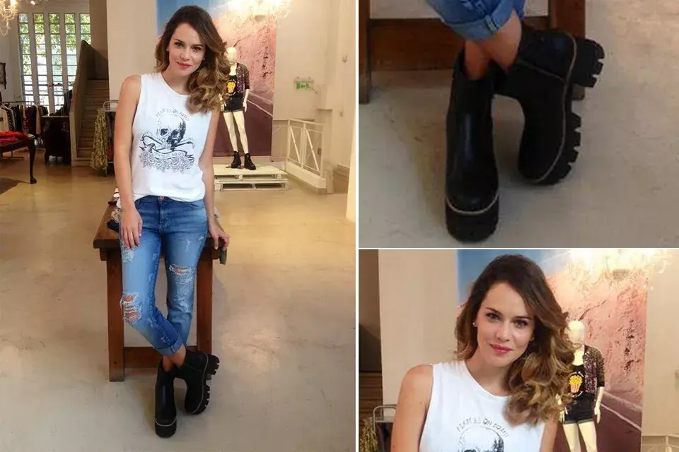 Antes de teñirse, Luz también pasó por Peuque para conocer la nueva colección. Nos encanta ese look descontracturado