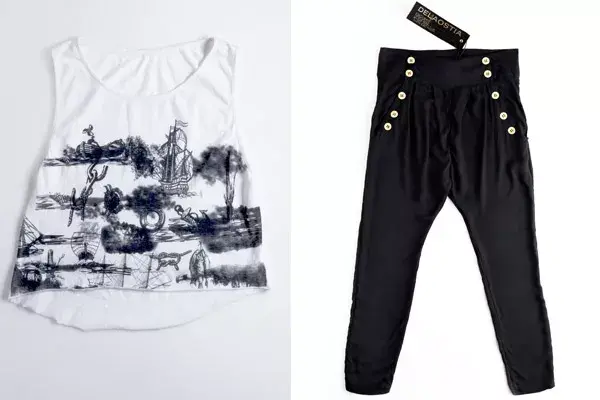 Musculosa ($160) y pantalón de tiro alto ($420), en Delaostia