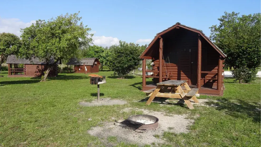 Una de las cabañas de Oleta River, a un paso de Miami