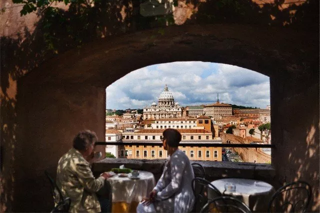La cúpula de San Pietro, en el Vaticano, desde la terraza del Mausoleo de Adriano