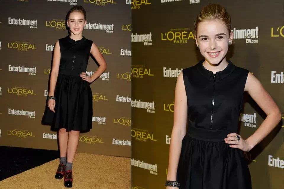 En 2012, Kiernan ya se perfilaba como una mujercita con mucho estilo. Acá la vemos, con 12 años y un vestidito negro perfecto para ella