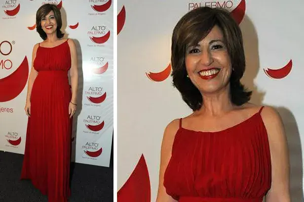 Mercedes Morán no pasó desapercibida con su vestido tableado de corte imperio