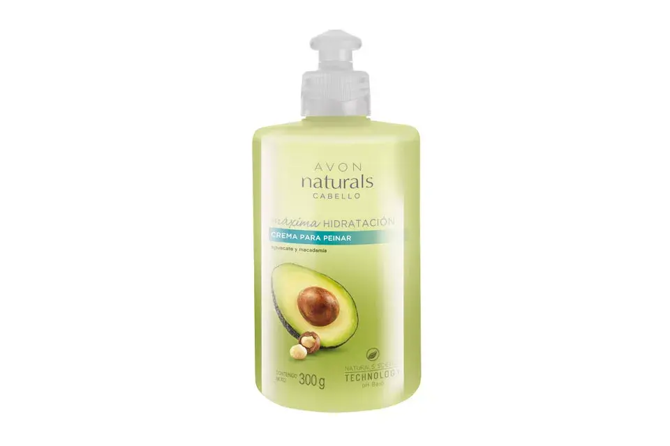 Crema de peinar (Avon Naturals,  $89.99). Con aroma a palta y macadamia