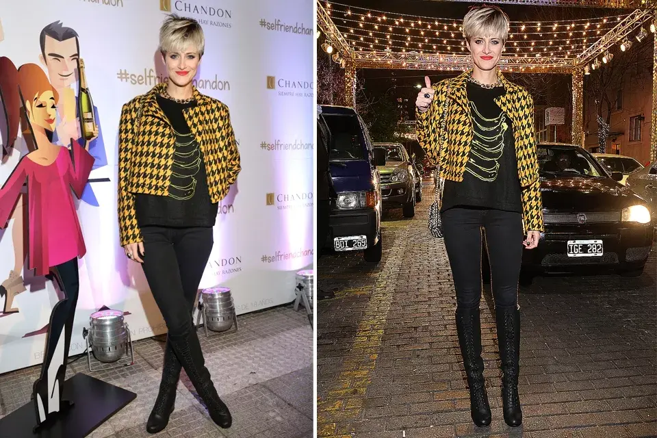 ¿Qué tal el look de Mónica Antonópulos en el evento de Chandon? Eligió un outfit en negro que resaltó con una chaqueta corta. ¡Divina para una salida de noche!