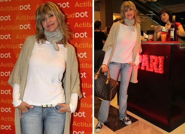 Con look relajado, María Carambula estuvo en el stand de Campari durante el evento Actitud DOT