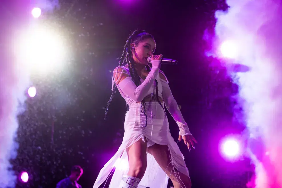 María Becerra durante su show en GEBA