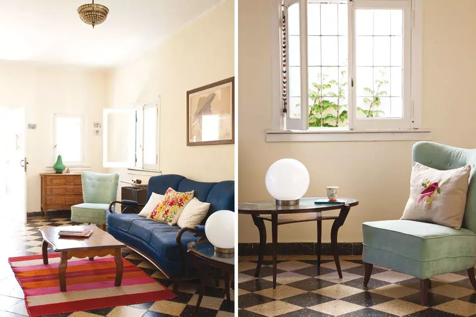 Los hits: piso en damero original de la casa; tulipa esférica y la colección de cuadros de flores, plantas y animales de la artista Lucila Domínguez (desde $300)