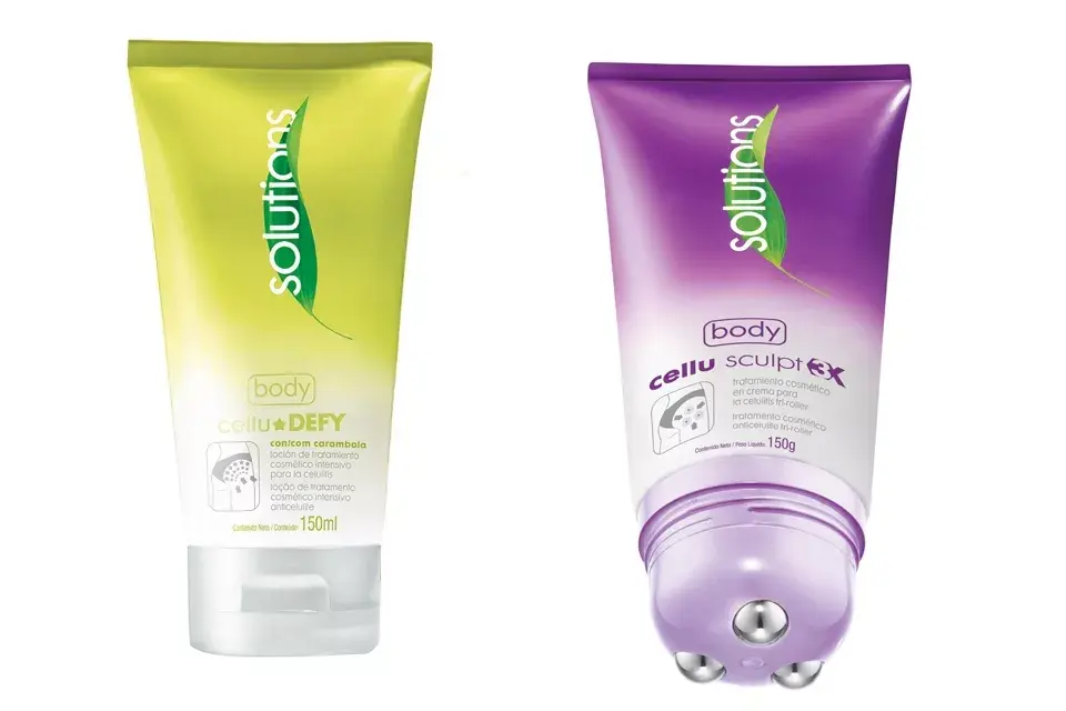 Dos lociones que ayudan a paliar la celulitis: Avon Solutions Body Cellu-defy ($179,99), con extracto de hoja de carámbula que ayuda a quemar las grasas, y el Avon Solutions Body Cellu-Sculpt 3X ($149,99) con extracto de oliva y masajeador 360 grados
