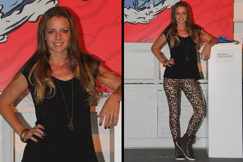 Geraldine Neumann, a full con el animal print en el evento de Converse
