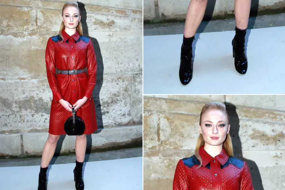 La actriz Sophie Turner en la previa del desfile de Louis Vuitton en Paris