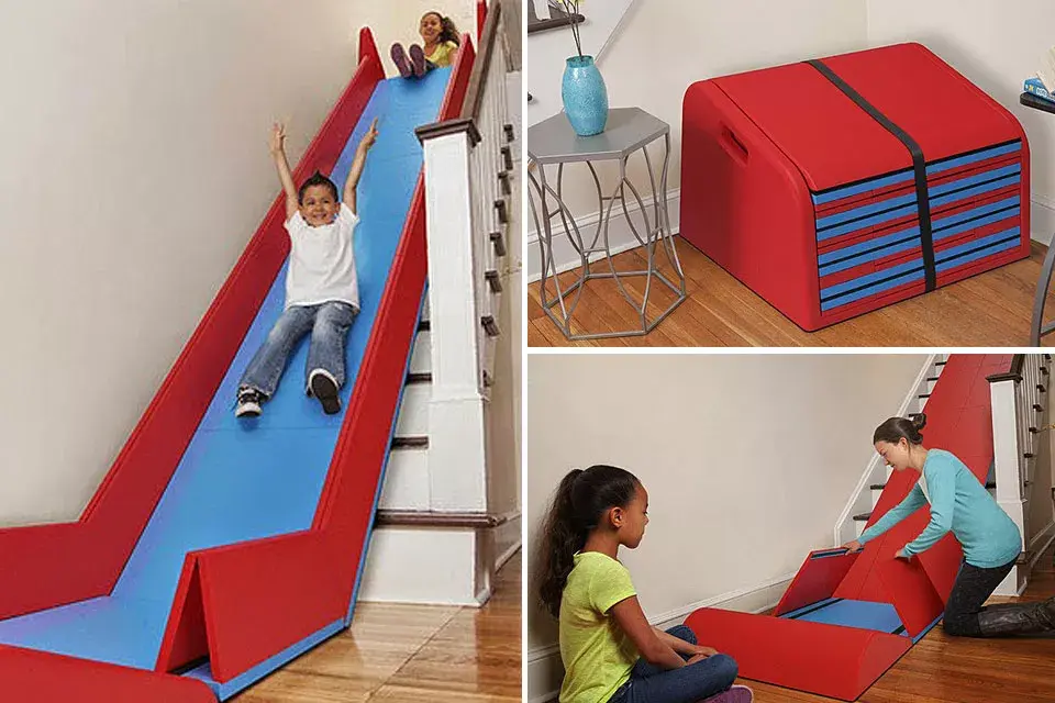 ¿A qué chico no le gustaría tener este tobogán en su casa?