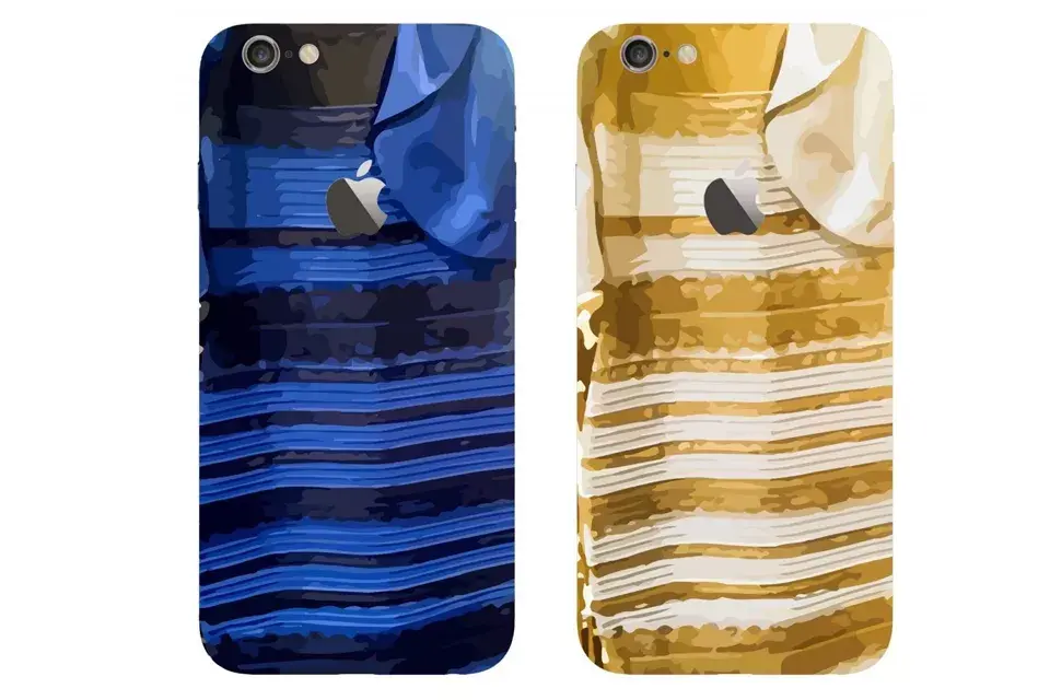 ¿De qué color ves el vestido? Una carcasa para cada una de las respuestas