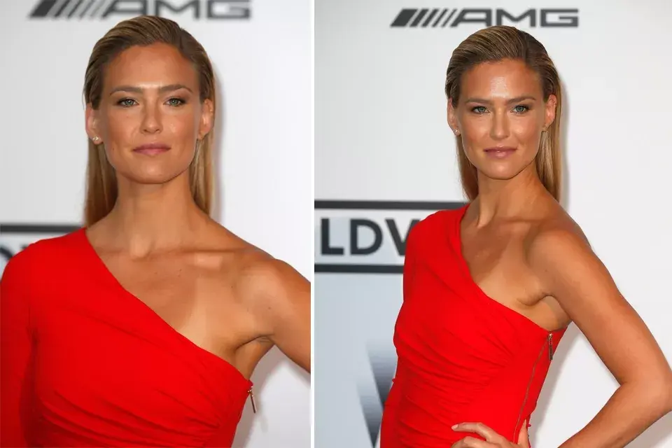 La modelo Bar Rafaeli, con el pelo bien lacio tirado para atrás y con un efecto wet look